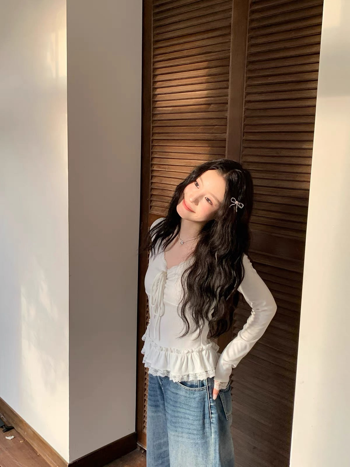 White Long Sleeve Top