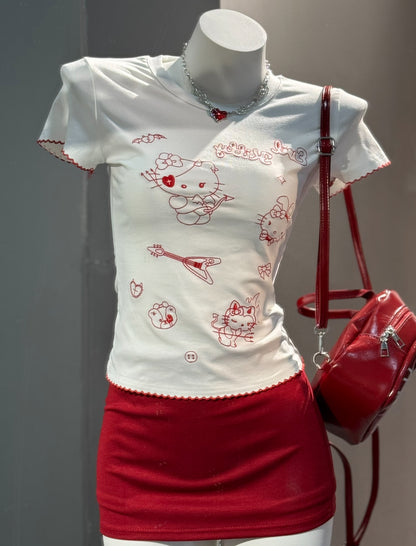 Kitty White Thin Top