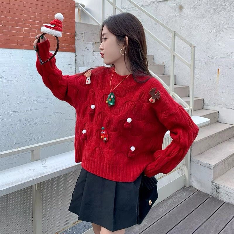 Christmas Long Sleeve Red Top C007