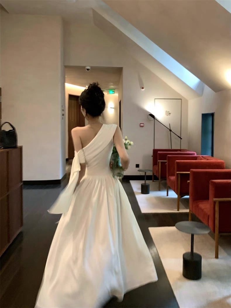 Off Side Shoulder Long Dress