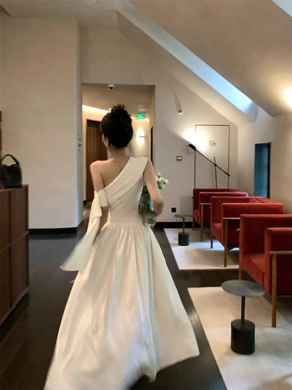 Off Side Shoulder Long Dress