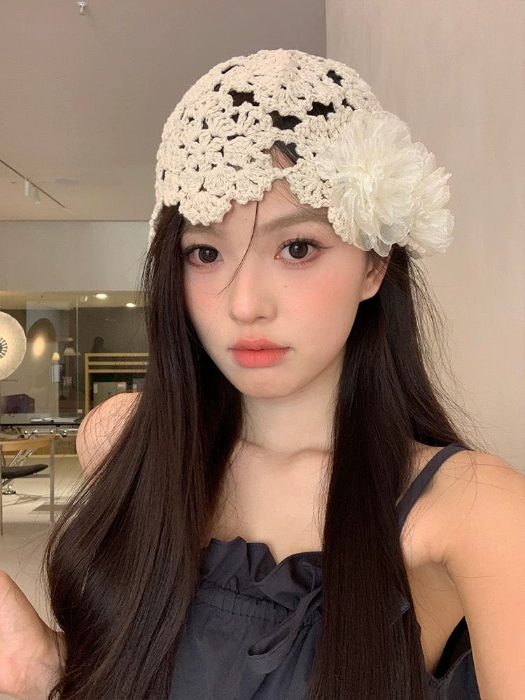 Knitted Embroidery Hat