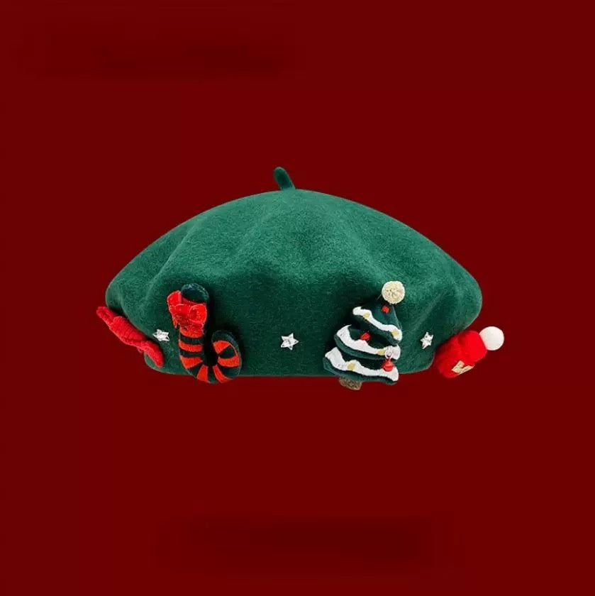 Christmas Beret Hat