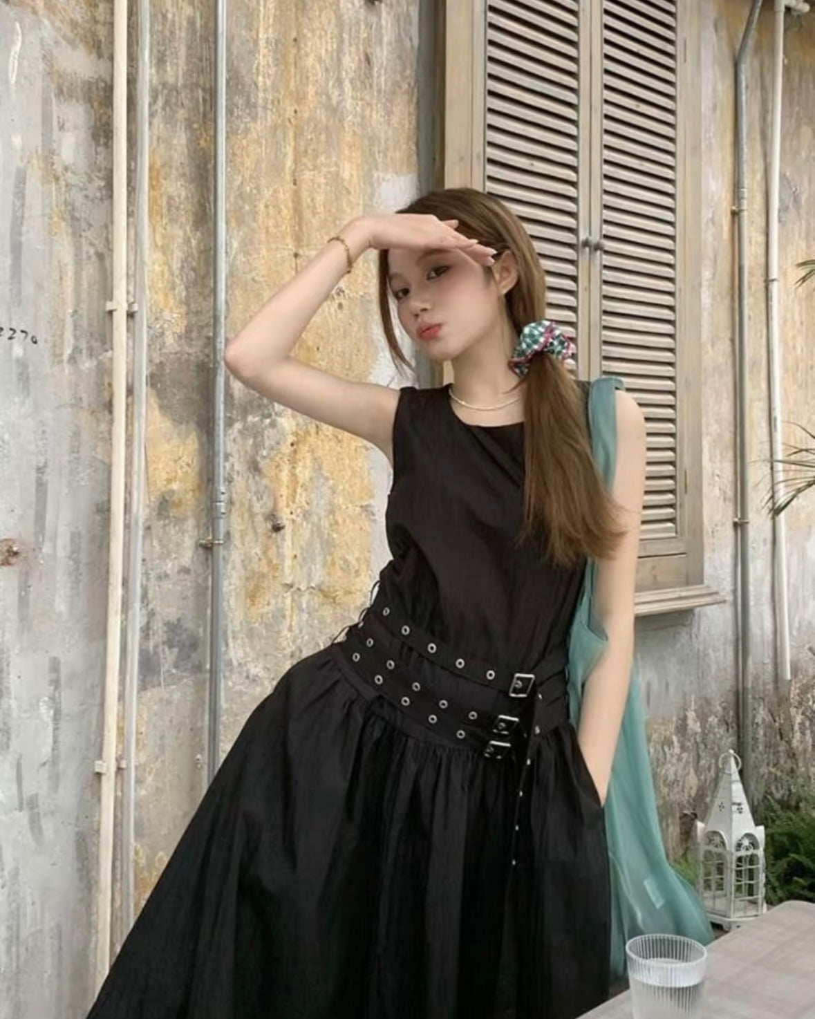 Sleeveless Black Long Dress
