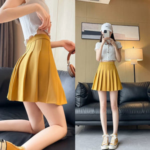 Mustard Yellow High Waist Pleated Skirt (S)