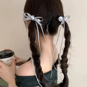 Grey Mini Rose Hair Clip