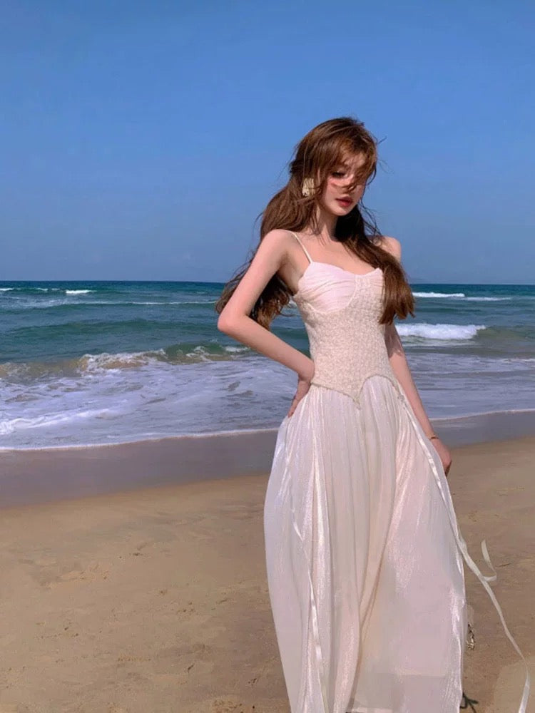 Nude Mix Flo Strap Long Dress