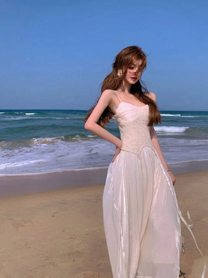 Nude Mix Flo Strap Long Dress