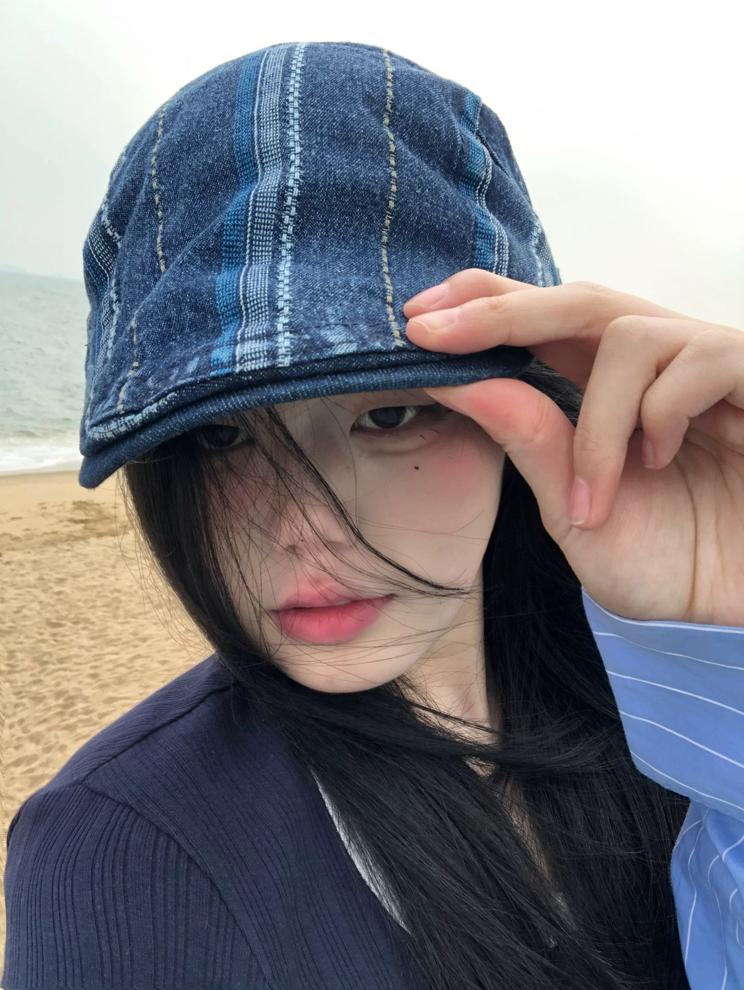 Denim Lining Drawing Hat