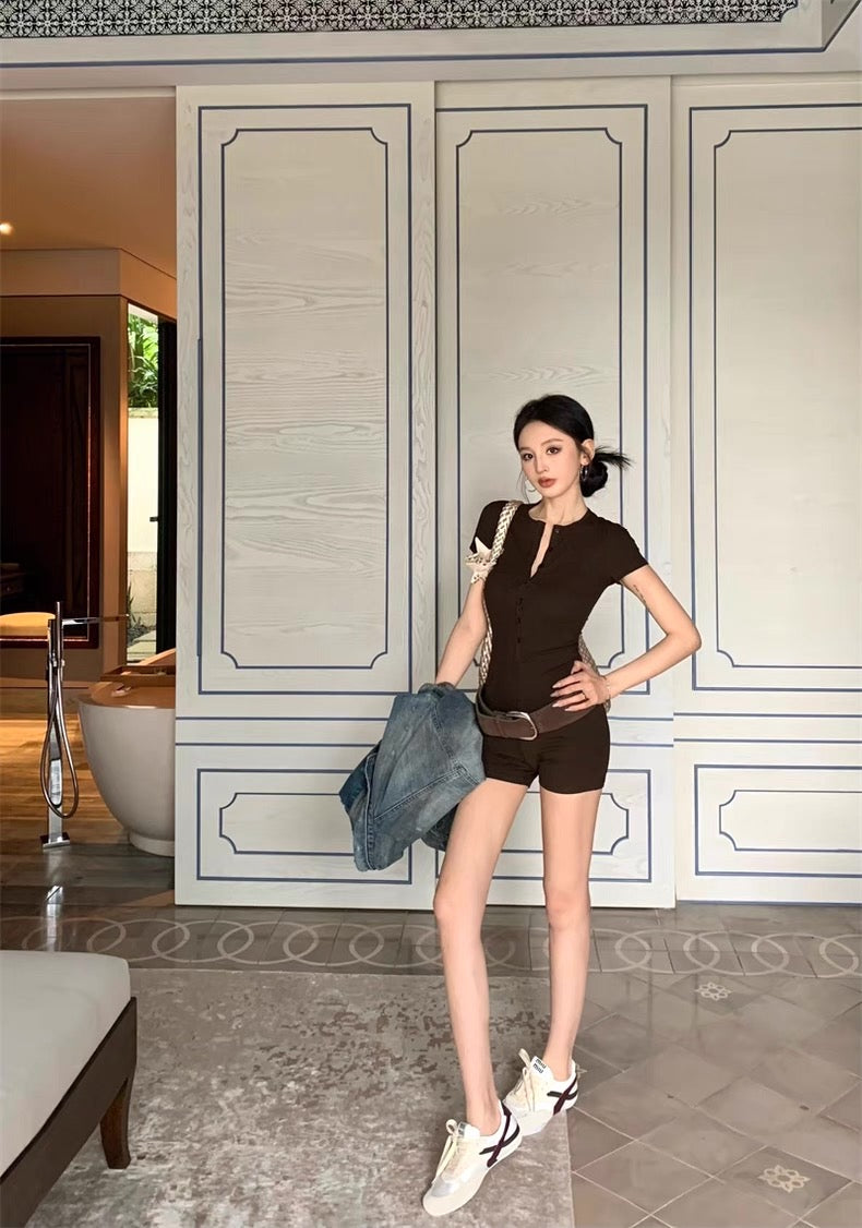 Chocolate Romper with/ without Belt