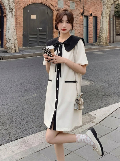 Dolly Collar Short Sleeve Dress