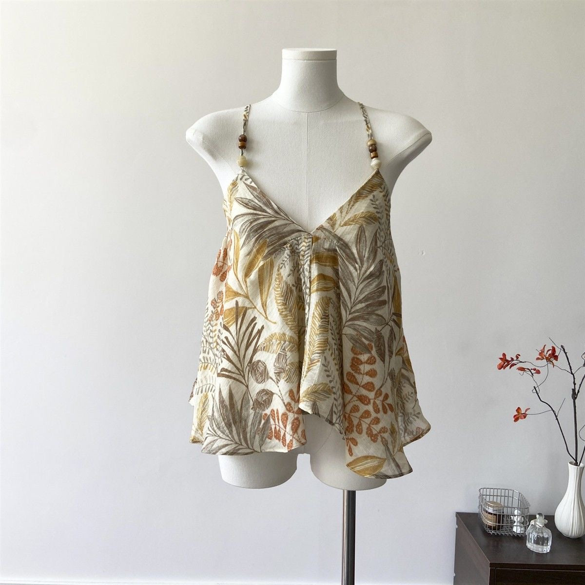 Summer Orange Prints Top