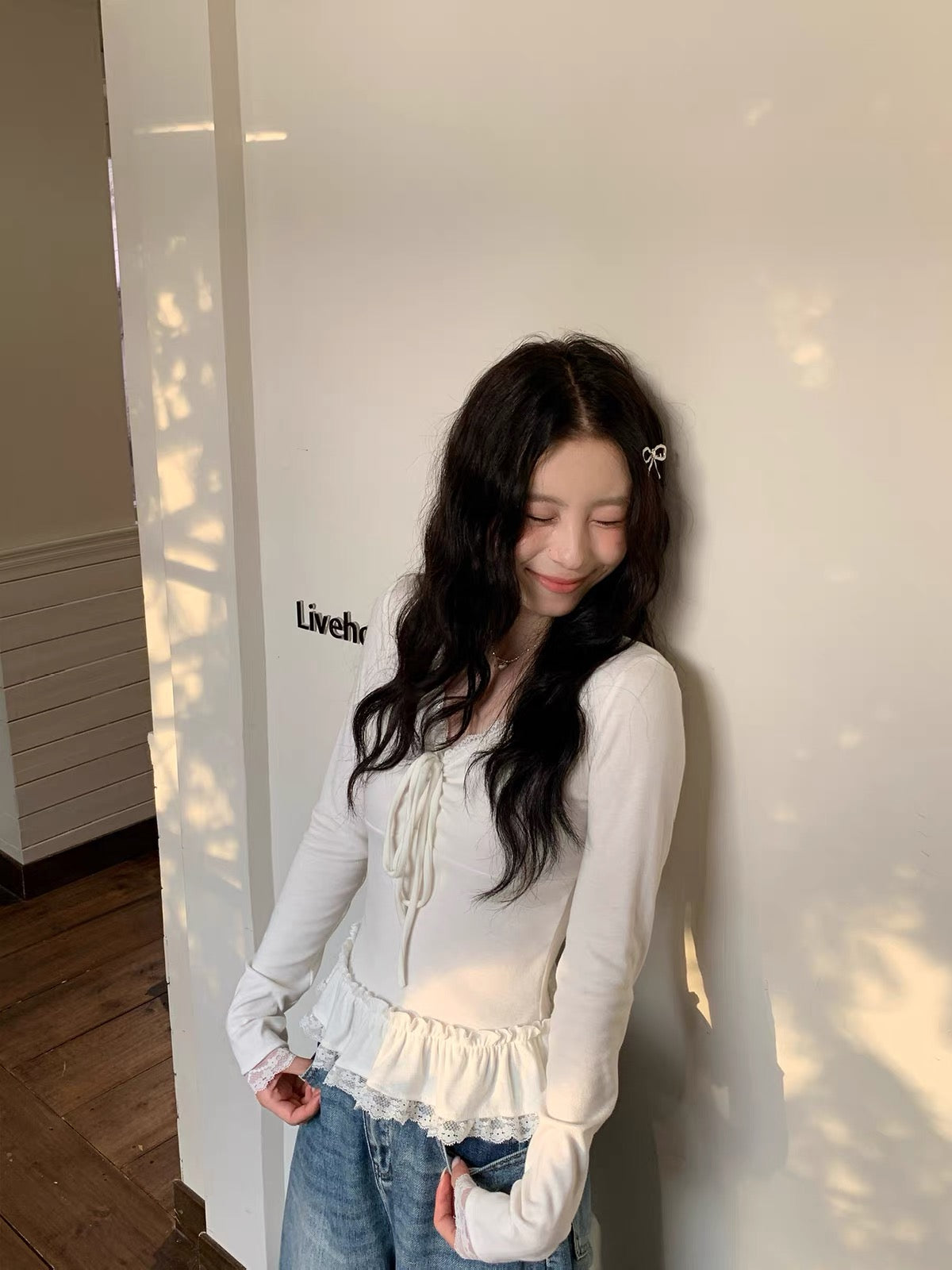 White Long Sleeve Top