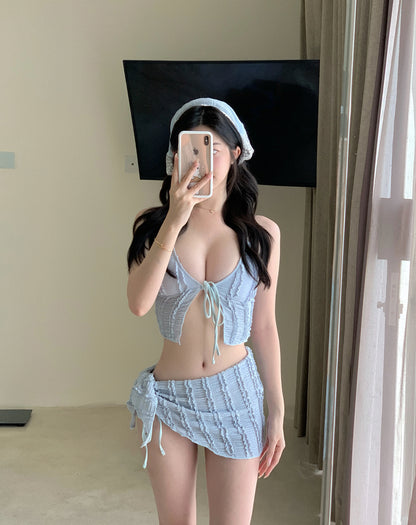 Bikini BK27 Three Piece Set (Blue, Pink, Black)