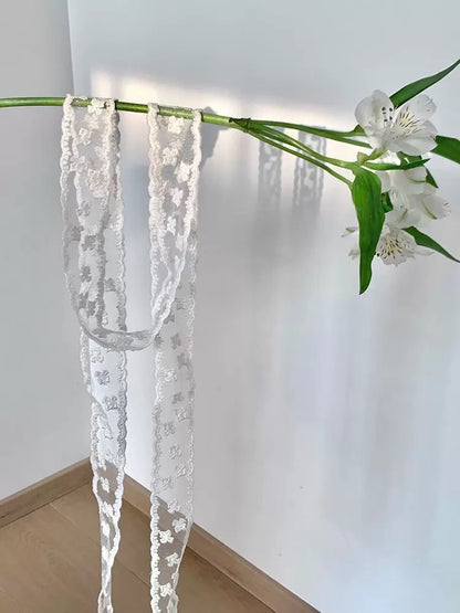 White Flower Lacey Ribbon as Choker/Necklace