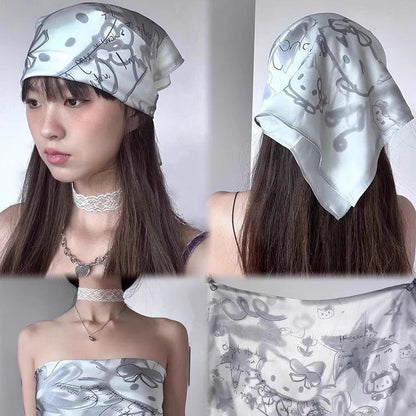 Kittie Scarf /Headband (Pink, Grey)