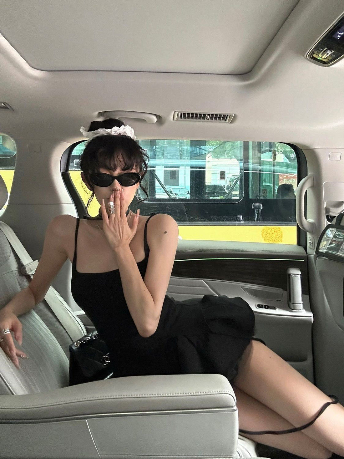 Jennie Black Mix Laces Mini Romper Dress