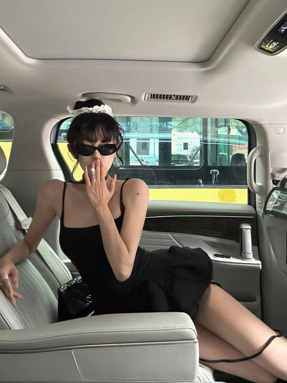Jennie Black Mix Laces Mini Romper Dress