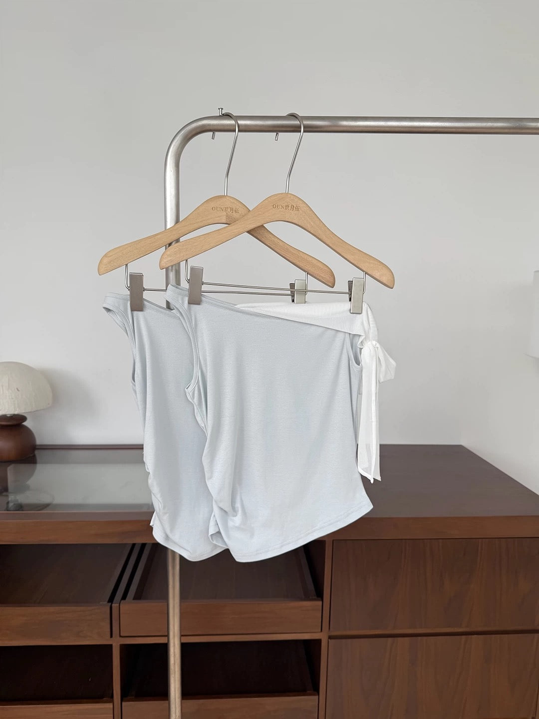 Baby Blue Off Side Shoulder Top