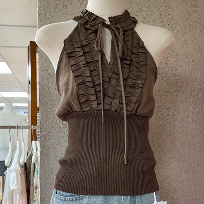 Sleeveless Chocolate Top