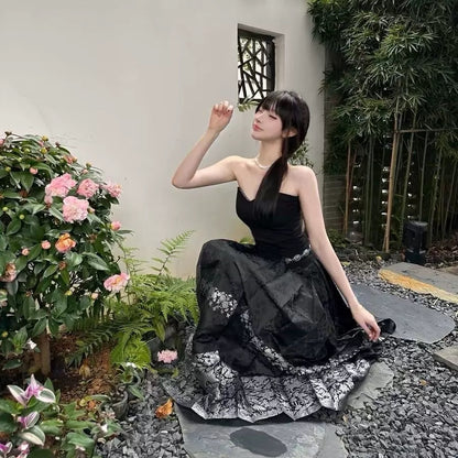 Chinese Black Long Skirt