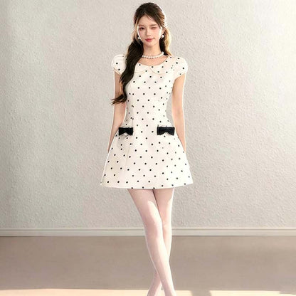 Vintage Polka Dot Cream Dress