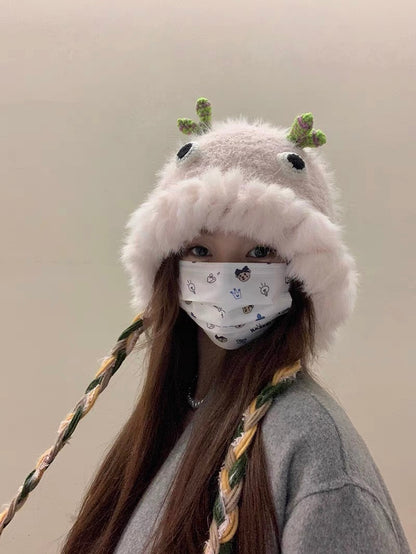 Furry Cute Monster Hat (3 Colours)