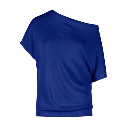 Off Shoulder Collar Top (Beige, Blue)