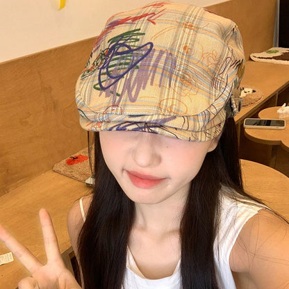 Khaki Graffiti Drawing Hat