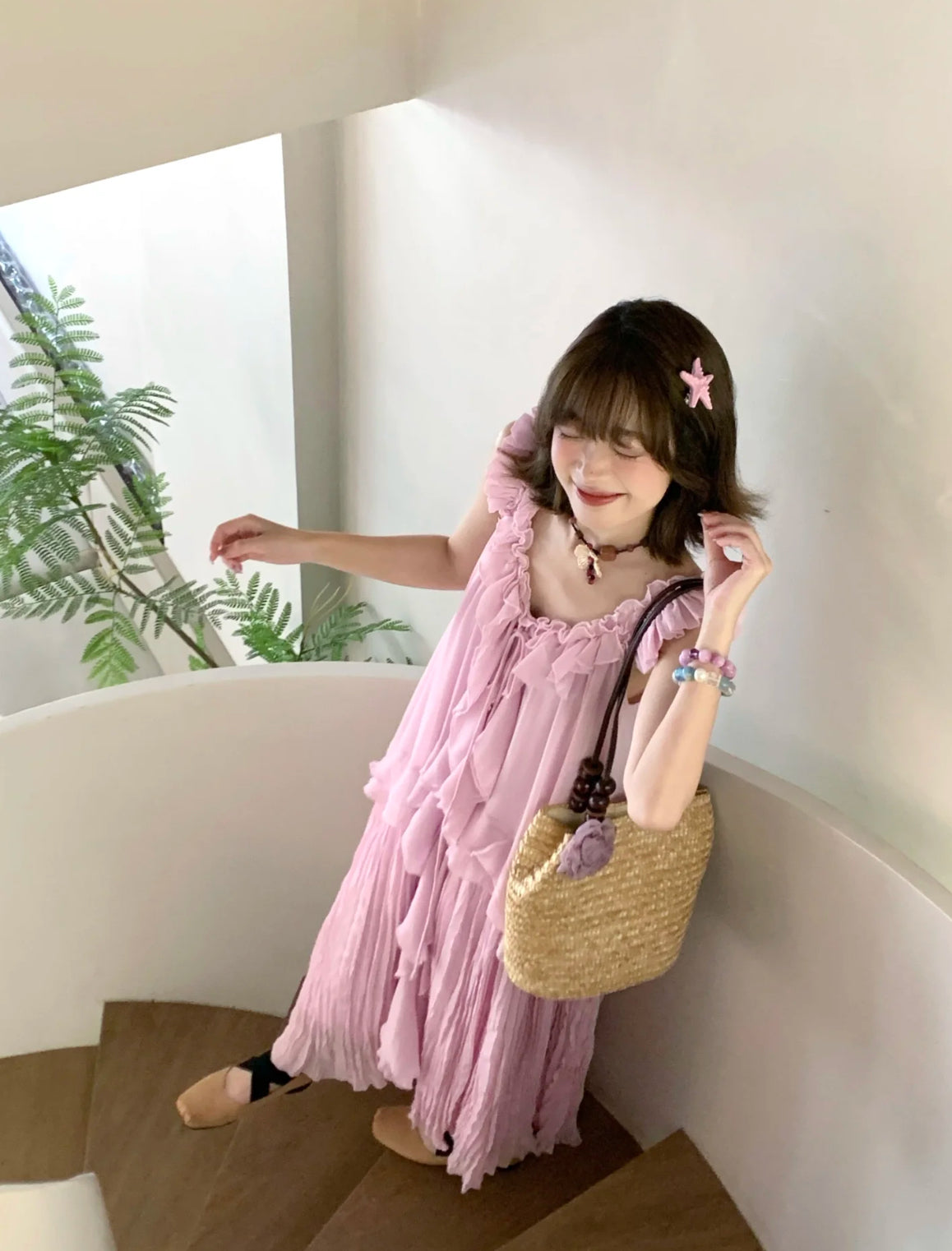 Purple Chiffon Dress