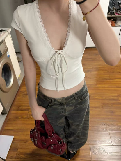 Deep V Collar Top