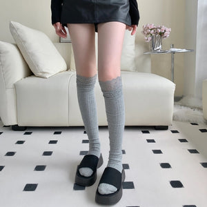 S003 Lace Cotton Long Socks