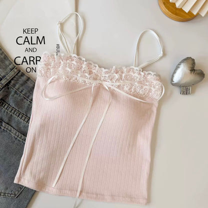 Mix Lace Strap Tube Top (Pink, Green, White, Blue)