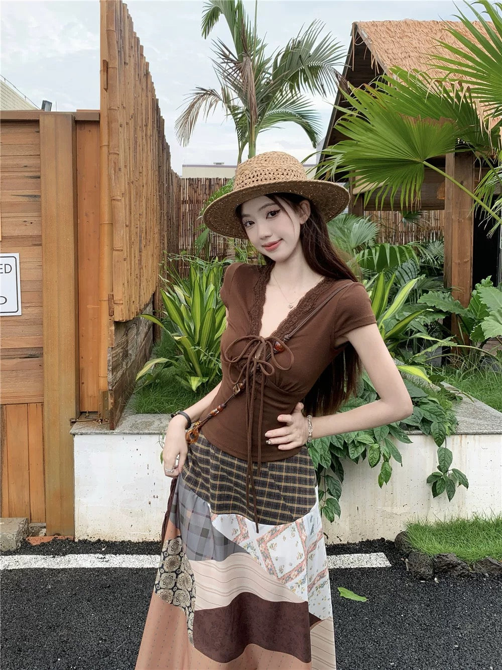 Chocolate V Collar Top