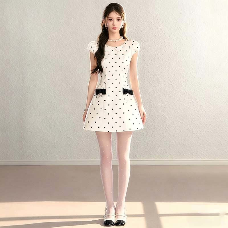 Vintage Polka Dot Cream Dress