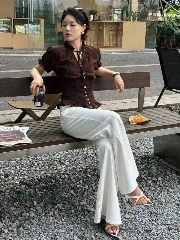 Chocolate V Collar Top