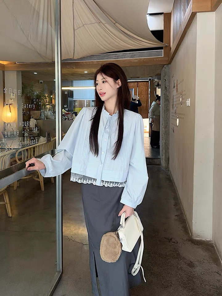 Dolly Blue Long Sleeve Top