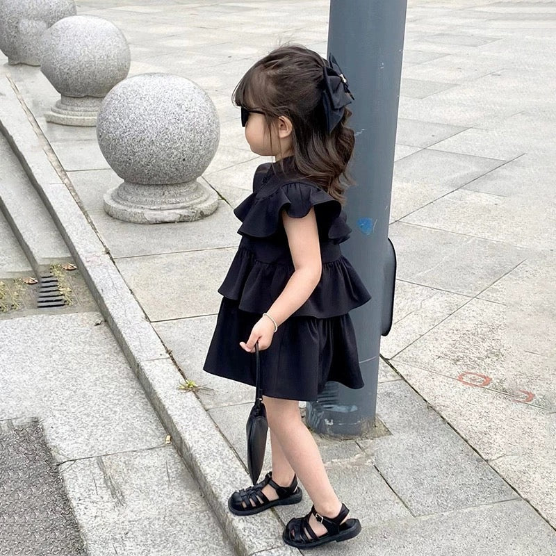 Little Girl Halter Collar Black Dress (90,100)