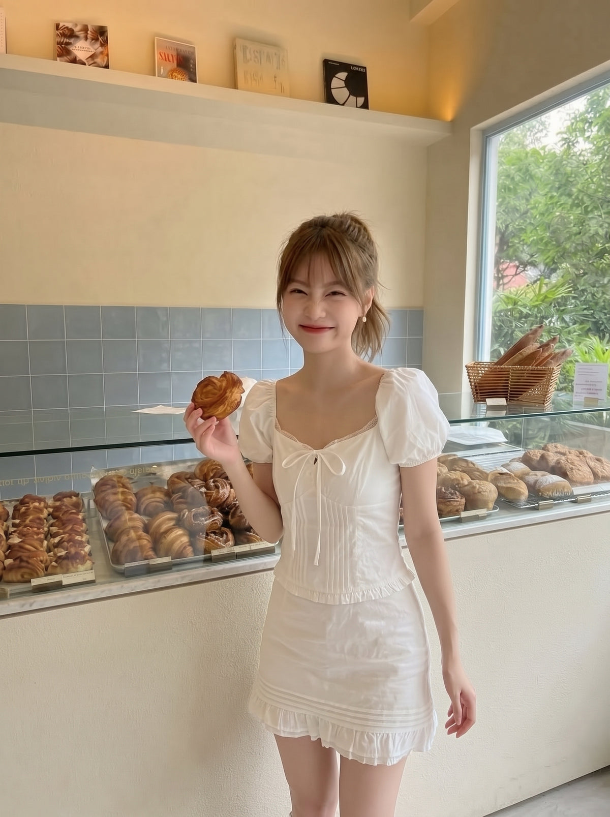 White Top + Skort Two Piece Set (S, M)