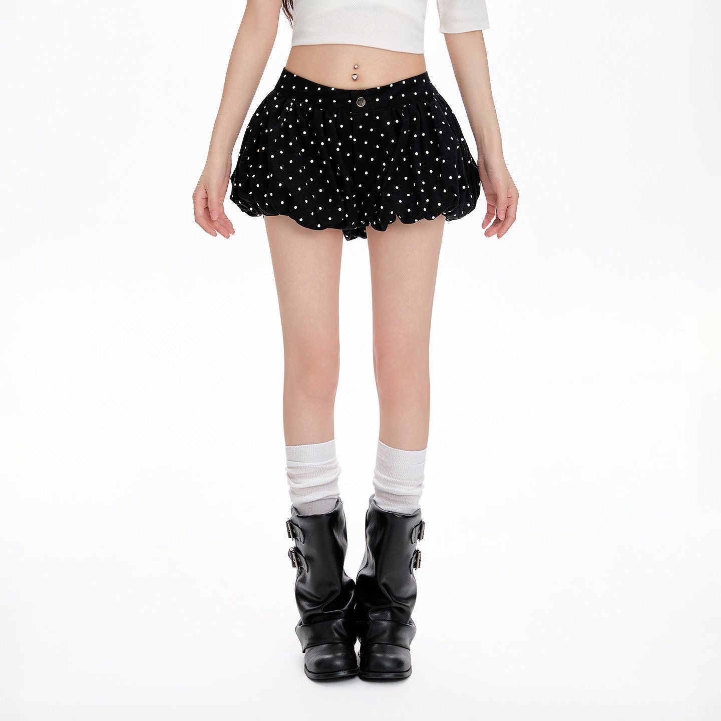 Low Waist Polka Dot Mini Shorts SK36