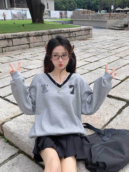 No.7 Long Sleeve Sweater Top (Pink)