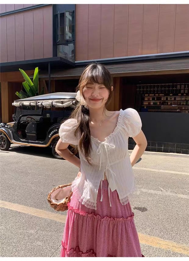 Puff Sleeve White Top