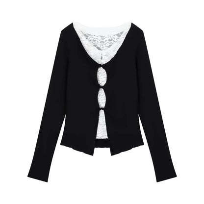 Mix Laces Long Sleeve Top
