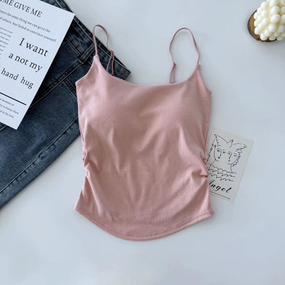 Basic Strap Top (Pink, Wine Red)