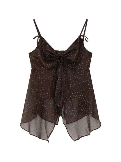 Mini Dot Strap Unequal Top