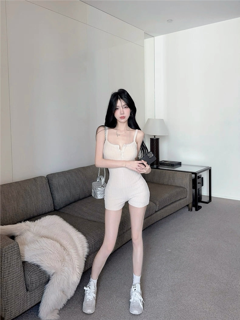 Strap Creamy Romper Suit