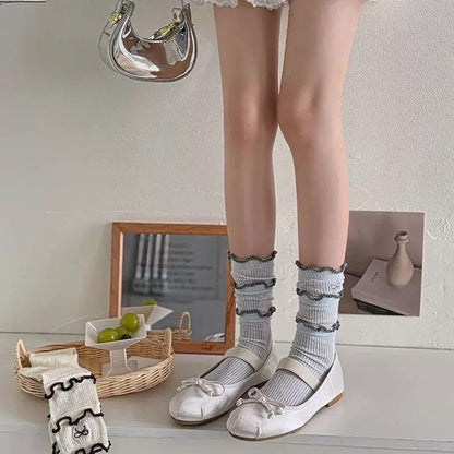 S025 Ribbon Layer Short Socks