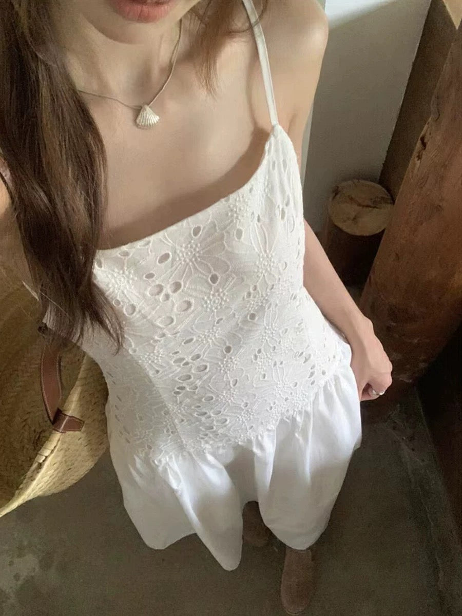 Classic White Strap Dress