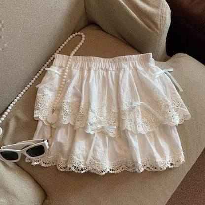 High Waist White Skirt