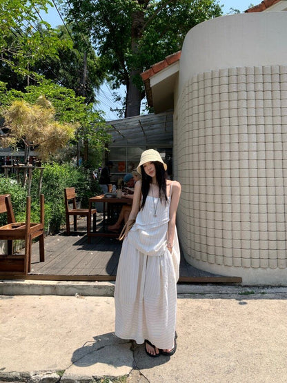 Narra Stripe Top + Long Skirt Two Piece Set